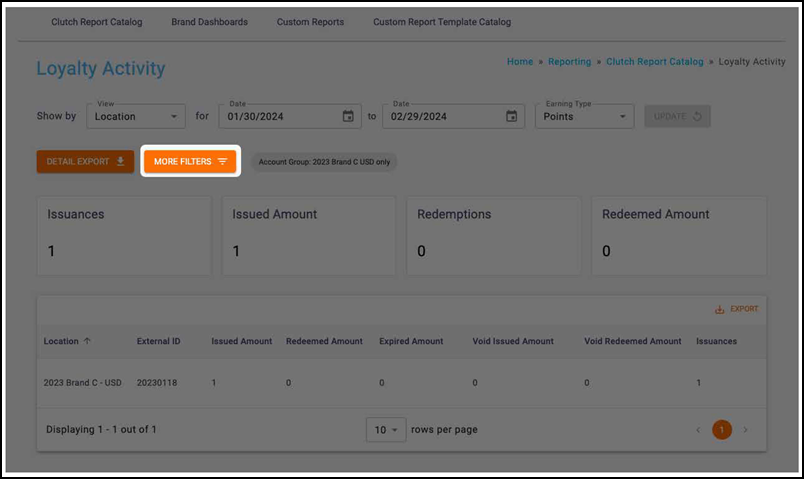 Click MORE FILTERS to expand your filter options