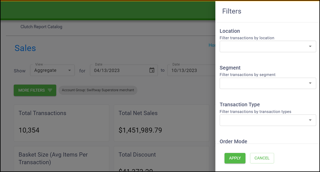 Filter based on currency type