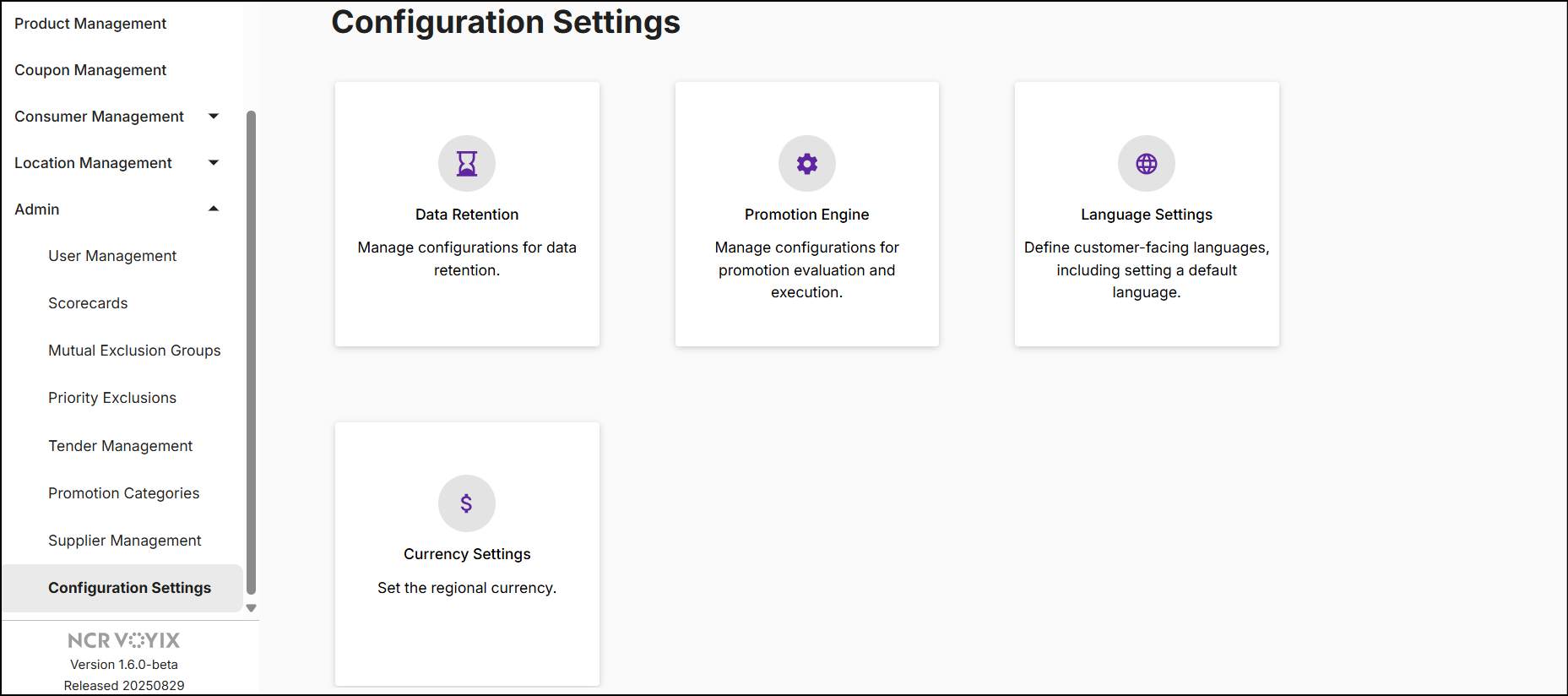 configuration settings