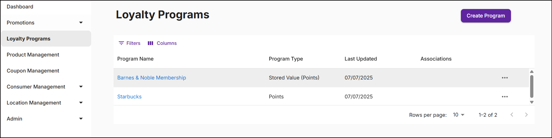 Loyalty program