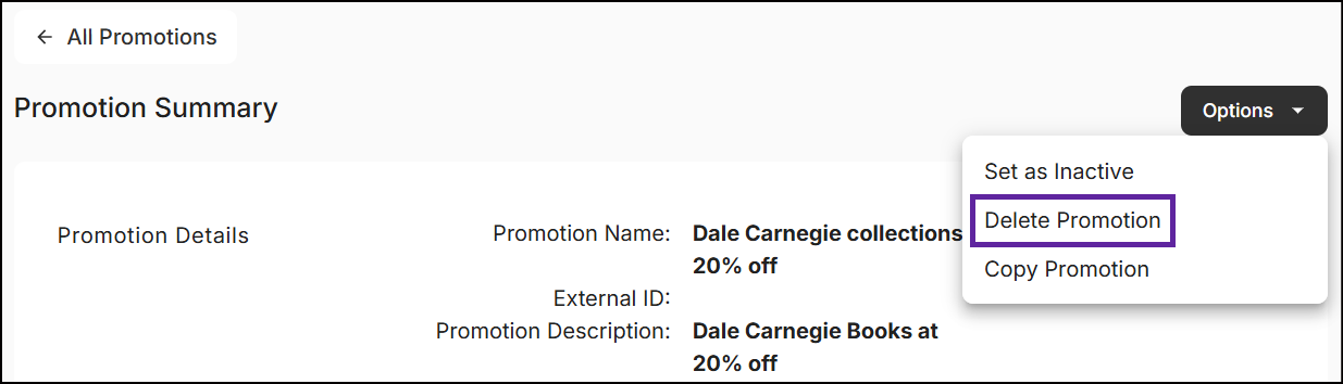 delete promotion