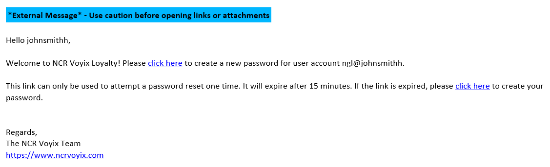 password reset