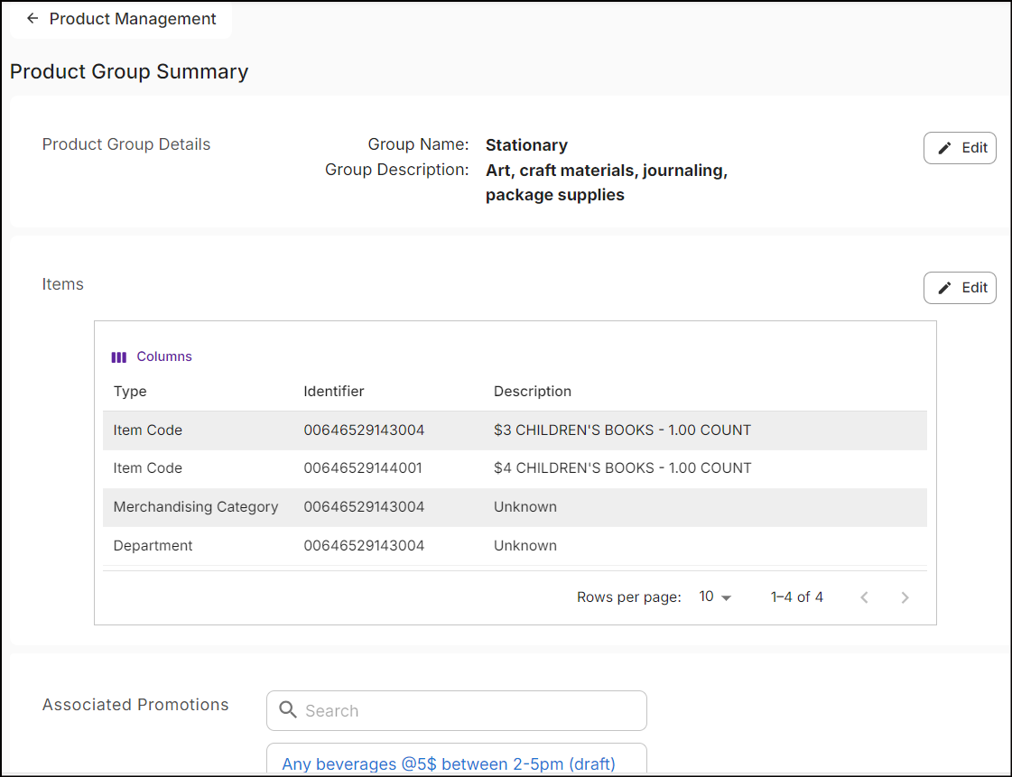 Product summary