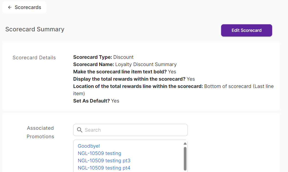 scorecard summary