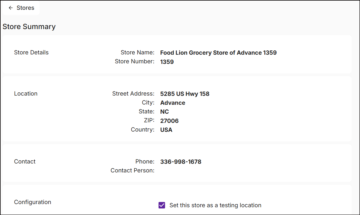 Store summary