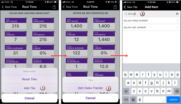 Sample Item Sales Tracker View Screen 1