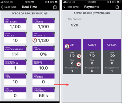Sample Total Payments view